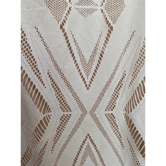 Macy’s Ivory Cut Out Distressed Cocktail Dress - Picture 2 of 5